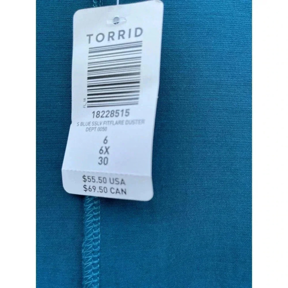Torrid Womens Short Sleeve Open Front Fitflare Duster Cardigan Sweater Blue 6 - Picture 10 of 11